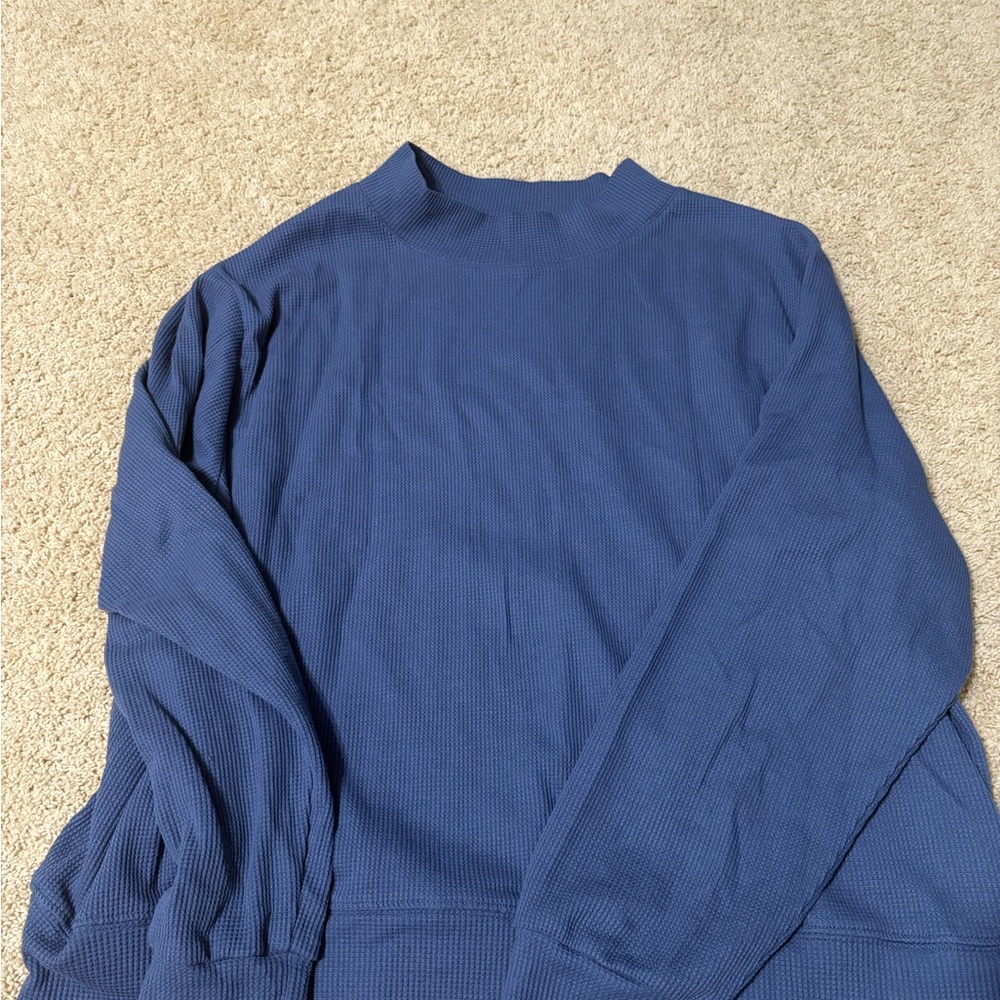 Parke waffle Mockneck L/XL in Sapphire